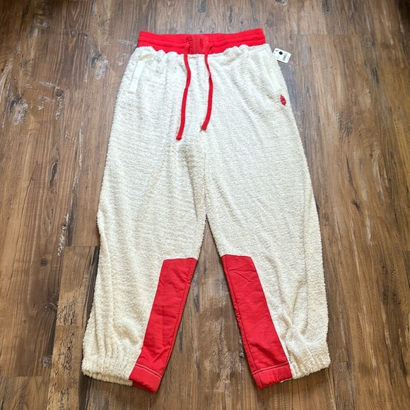 Free People Cream/Red Cuddle Up Pants - Picture 2 of 9